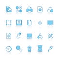 Line with blue background Print industry icons Royalty Free Stock Photo