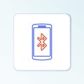 Line Bluetooth speakers icon isolated on white background. Bluetooth stereo speaker. Colorful outline concept. Vector
