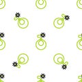 Line Bomb ready to explode icon isolated seamless pattern on white background. Vector Illustration