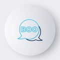 Line Boo speech bubble icon isolated on white background. Happy Halloween party. Colorful outline concept. Vector Royalty Free Stock Photo