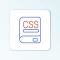 Line Books about programming icon isolated on white background. Programming language concept. PHP, CSS, XML, HTML Royalty Free Stock Photo