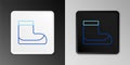 Line Boots icon isolated on grey background. Diving underwater equipment. Colorful outline concept. Vector