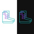 Line Boots icon isolated on white and black background. Diving underwater equipment. Colorful outline concept. Vector