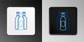 Line Bottles of wine icon isolated on grey background. Colorful outline concept. Vector