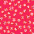 Line Bowl icon isolated seamless pattern on red background. Vector
