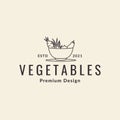 Line bowl with vegetables set logo design vector graphic symbol icon illustration creative idea Royalty Free Stock Photo