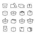 Line box vector icons