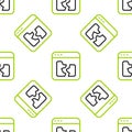 Line Broken file icon isolated seamless pattern on white background. Vector