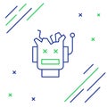Line Broken robot icon isolated on white background. Artificial intelligence, machine learning, cloud computing Royalty Free Stock Photo