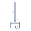 Line broom sweep equipment to clean house