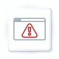 Line Browser with exclamation mark icon isolated on white background. Alert message smartphone notification. Colorful Royalty Free Stock Photo