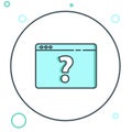 Line Browser with question mark icon isolated on white background. Internet communication protocol. Colorful outline Royalty Free Stock Photo