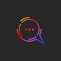 Line bubble icon, linear sms logo, outline chat symbol