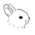 line bunny line vector illustration