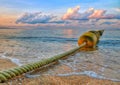 Line of buoy on the sea. Royalty Free Stock Photo
