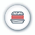 Line Burger icon isolated on white background. Hamburger icon. Cheeseburger sandwich sign. Fast food menu. Colorful