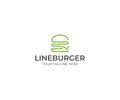 Line Burger Logo Template. Hamburger Vector Design