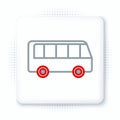 Line Bus icon isolated on white background. Transportation concept. Bus tour transport sign. Tourism or public vehicle Royalty Free Stock Photo