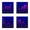 Line business graphs showing performance and sales