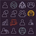 Line business people icons Royalty Free Stock Photo