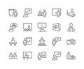 Line Business Presentation Icons Royalty Free Stock Photo