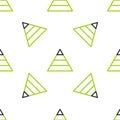 Line Business pyramid chart infographics icon isolated seamless pattern on white background. Pyramidal stages graph
