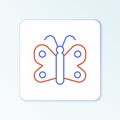 Line Butterfly icon isolated on white background. Colorful outline concept. Vector Royalty Free Stock Photo