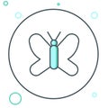 Line Butterfly icon isolated on white background. Colorful outline concept. Vector Royalty Free Stock Photo
