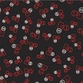 Line Buyer icon isolated seamless pattern on black background. Vector