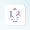 Line Cactus icon isolated on white background. Colorful outline concept. Vector
