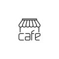 Line cafe thin icon on white background