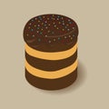 Line cake Icon chocolate cake