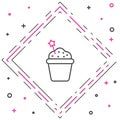 Line Cake icon isolated on white background. Happy Birthday. Colorful outline concept. Vector Illustration Royalty Free Stock Photo