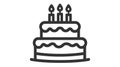 Line cake icon on white background