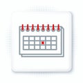 Line Calendar icon isolated on white background. Due date. Colorful outline concept. Vector Royalty Free Stock Photo