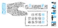 Line Calendar Properties Hand Icon Vector Mosaic