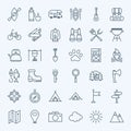 Line Camping Icons