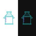 Line Can container for milk icon isolated on white and black background. Colorful outline concept. Vector Royalty Free Stock Photo