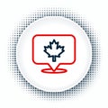 Line Canadian maple leaf icon isolated on white background. Canada symbol maple leaf. Colorful outline concept. Vector Royalty Free Stock Photo