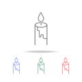 line candle icon. Elements in multi colored icons for mobile concept and web apps. Icons for website design and development, app d Royalty Free Stock Photo