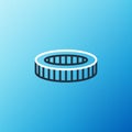 Line Car air filter icon isolated on blue background. Automobile repair service symbol. Colorful outline concept. Vector Royalty Free Stock Photo