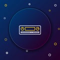 Line Car Audio icon isolated on blue background. Fm radio car audio icon. Colorful outline concept. Vector