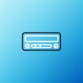 Line Car audio icon isolated on blue background. Fm radio car audio icon. Colorful outline concept. Vector