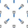 Line Car key icon isolated seamless pattern on white background. Colorful outline concept. Vector Royalty Free Stock Photo