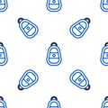 Line Car key with remote icon isolated seamless pattern on white background. Car key and alarm system. Colorful outline Royalty Free Stock Photo