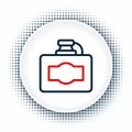 Line Cardboard box of wine icon isolated on white background. Colorful outline concept. Vector