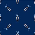 Line Carrot icon isolated seamless pattern on blue background. Vector