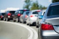 Line of cars on holiday