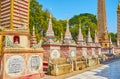 The carved stupas of Thanboddhay Pagoda, Monywa, Myanmar