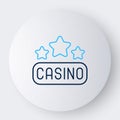 Line Casino signboard icon isolated on white background. Colorful outline concept. Vector